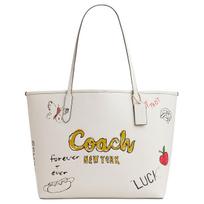 Coach City 33 Odinė rankinė su piešinio logotipo spaudiniu Moteriškos rankinės-tote Kreidinis baltas CAK18-IMCAH Basic Set (Bag+Dust Bag) white