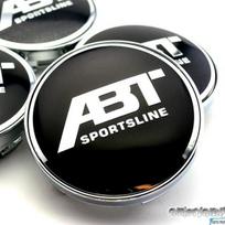 4 vnt. / siunta ABT SPORTSLINE 60 mm stebulės dangtelio dangtelis automobilio logotipo emblema Chrome ratų centras juoda