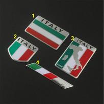 Aliuminio lydinio skydo stilius Italijos nacionalinės vėliavos emblemos lipdukai automobilių durų dekoras Italijos vėliavos lipdukai 1
