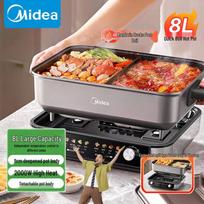 Midea 8L Dual-Flavor Electric Hot Pot with Independent Temperature Control (CN plug)