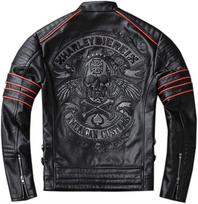 [TONGFANG] Motociklininko striukė, Vyriška striukė, Riderio striukė, Siuvinėjimas, Natūrali oda 4XL