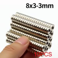8x3-3mm Super stiprus neodimio magnetas N35 NdFeB nuolatinis magnetinis imanes apvalus su skylutėmis galingi magnetai šaldytuvas