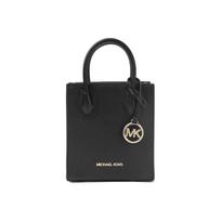 Michael Kors MK Mercer Magnetinis Užsegimas Odinė Akordeono Rankinė Moteriška Peties Rankinė Juoda 35S1GM9T0L-BLACK Extra Small
