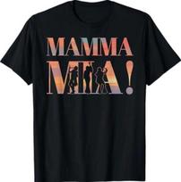 Mamma Mia Retro Disco Dancing Silhouette 70s Vibes T-Shirt M