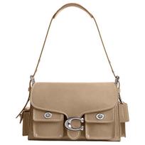Coach Cargo Soft Tabby 26 Metalinis logotipas Spaudžiamoji sagtelė Lygi oda Motociklininko krepšys Moteriškas peties krepšys Chaki CU124-LHSBM Basic Set (Bag+Dust Bag) beige