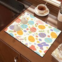 Plaid Diatom Mud Kitchen Mat - Absorbs Water & Oil, Dirt-Resistant, Dustproof, Suitable for Microwave Oven Top. 30*40cm