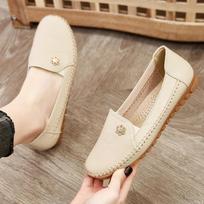 Ladies' Casual Shoes, Anti Slip Soft Soled Shallow Mouth Loafers, Spring and Summer Styles, Lightweight and Comfortable Flat Shoes for One Foot 36 juoda