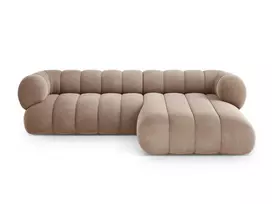 Velvet Right Corner Sofa, "Koge", 5 Seats, 270x165x70 Made in Europe