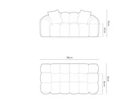 Sofa, "Treno", 2 Seats, 180x94x70 Made in Europe