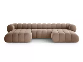Velvet Panoramic Sofa, "Koge", 6 Seats, 348x165x70 Made in Europe