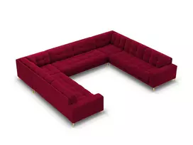 Velvet Panoramic Sofa, "Bali", 9 Seats, 327x256x75 Made in Europe