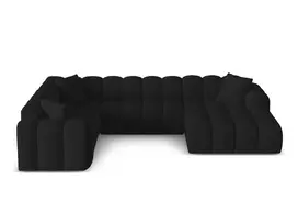 Velvet Panoramic Left Corner Sofa, "Treno", 4 Seats, 330x240x70 Made in Europe