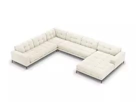 Velvet Panoramic Left Corner Sofa, "Bali", 7 Seats, 327x256x75 Made in Europe