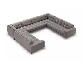Velvet Panoramic Sofa, "Bali", 9 Seats, 327x256x75 Made in Europe