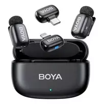 Boya Mini 2-01 Wireless Lavalier Microphone 2.4GHz / Type-C and Lightning / Black
