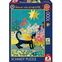 Schmidt Spiele Rosina Wachtmeister: Cat in a sea of ??flowers (1000 pieces) 58661