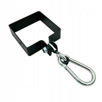 Kvadratinis tvirtinimo elementas su karabinu 90x90 mm, antracito