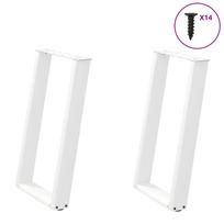 Valgomojo stalo kojelės, 2 vnt., baltos, 60x(72-73) cm, plienas, U formos