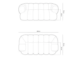 Sofa, "Koge", 2 Seats, 180x95x70 Made in Europe