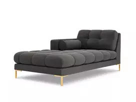 Velvet Chaise Longue Left, "Bali", 1 Seat, 185x102x75 Made in Europe