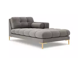 Velvet Chaise Longue Right, "Bali", 1 Seat, 185x102x75 Made in Europe