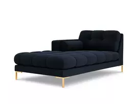 Velvet Chaise Longue Left, "Bali", 1 Seat, 185x102x75 Made in Europe
