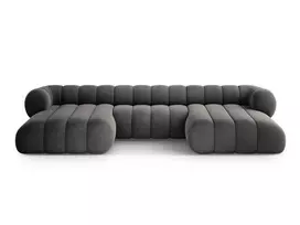 Velvet Panoramic Sofa, "Koge", 6 Seats, 348x165x70 Made in Europe