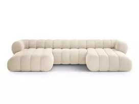 Velvet Panoramic Sofa, "Koge", 6 Seats, 348x165x70 Made in Europe