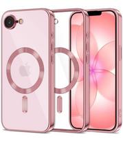 Rausvai auksinės spalvos / skaidrus dėklas Apple iPhone 16E / 17E telefonui "Tech-Protect MagFlex Magsafe"