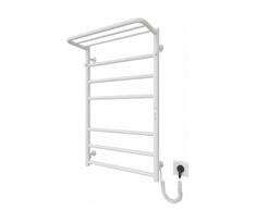 Vonios kopėčių radiatorius HOME 95W/230V 77x53 cm nerūdijančio plieno/balta, dešinės pusės