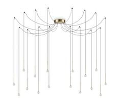Ideal Lux - LED liustra ant troselių LUCCIOLA 16xLED/16W/230V CRI 90, voratinklio formos, žalvarinis