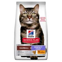 Hill's Science Plan Hairball - Perfect Coat Adult Chicken sausas maistas katėms nuo plaukų kamuoliukų susidarymo, 7 kg