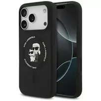 Karl Lagerfeld Karl AND Choupette Ring phone case with MagSafe support for iPhone 17 Pro Max, black