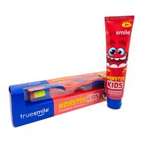 Braškių Vaikiška Dantų Pasta Ir Dantų Šepetėlis Monster Truesmile 75 Ml