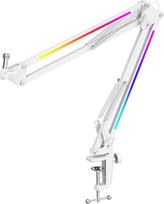Fifine AmpliGame BM38 RGB Boom Arm Stand White
