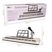 Vaikiškas pianinas 61 klavišų su mikrofonu, USB, LED