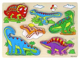 Medinė dinozaurų dėlionė 3D 11 dalių