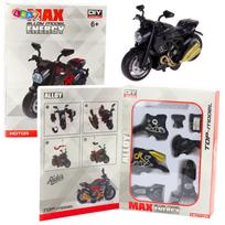 Surenkamas motociklo modelis 1:14 juodas auksinis