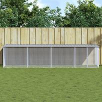 Narvas viščiukams su stogu pilkas 403x98x90cm plienas