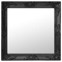 Sieninis veidrodis juodos spalvos 60x60cm barokinis stilius