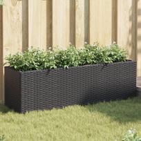 Sodo loveliai su vazonais 2vnt juodi 105x30x32cm ratanas