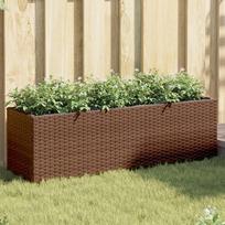 Sodo loveliai su vazonais 2vnt rudi 105x30x32cm PE ratanas