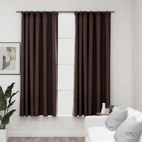 Naktinės užuolaidos su kabliukais 2vnt taupe 140x175cm