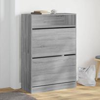 Batų spintelė su 2 atverčiamais stalčiais pilka 80x34x116cm