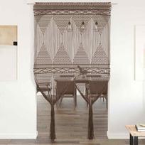 Užuolaida taupe spalvos 140x240cm medvilnė makrame stiliaus
