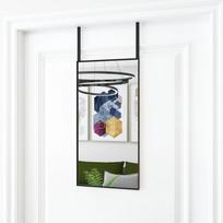 Veidrodis ant durų juodas 30x60cm stiklas ir aliuminis