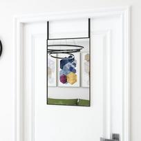Veidrodis ant durų juodas 40x60cm stiklas ir aliuminis