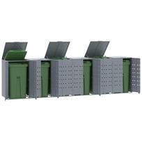 Stoginė 6 konteineriams pilka 414x79x117cm plienas
