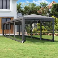 Proginė palapinė su 10 tinklinių sienų antracito 3x12m HDPE