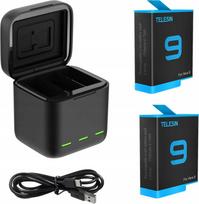 Telesin charger + 2x Akumulator  Do Gopro Hero 9 | SB6482 | 6972860171296
